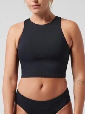 NWT Athleta Conscious Crop Small D- DD Cup Navy Blue Retails for $59.00